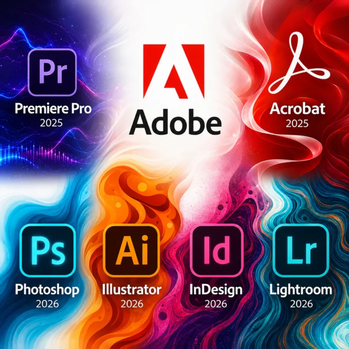 Photoshop + Illustrator + InDesign + Lightroom 2026, Acrobat + Premiere Pro 2025