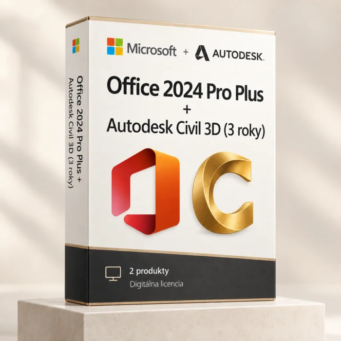 Office 2024 Pro Plus (trvalá licencia) + Autodesk Civil 3D (3 roky)