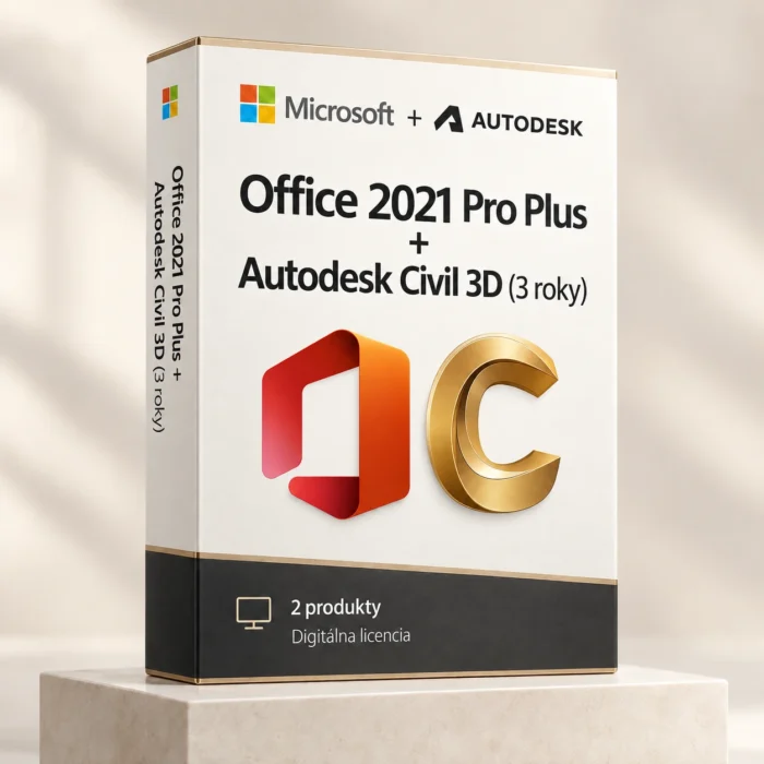 Office 2021 Pro Plus (trvalá licencia) + Autodesk Civil 3D (3 roky)