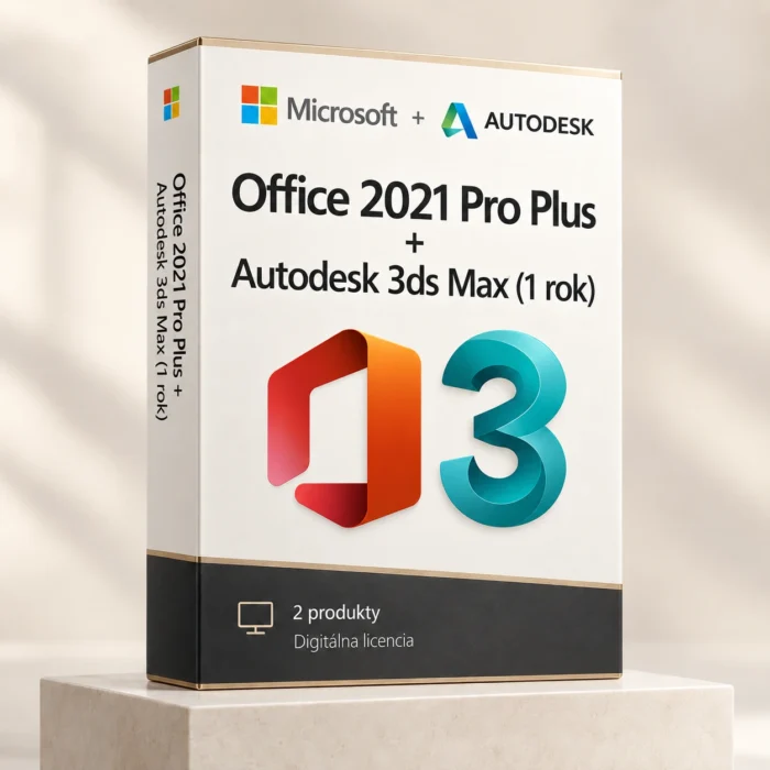 Office 2021 Pro Plus (trvalá licencia) + Autodesk 3ds Max (1 rok)