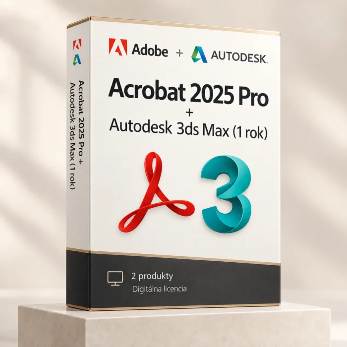 Acrobat 2025 (trvalá licencia) + Autodesk 3ds Max (1 rok)