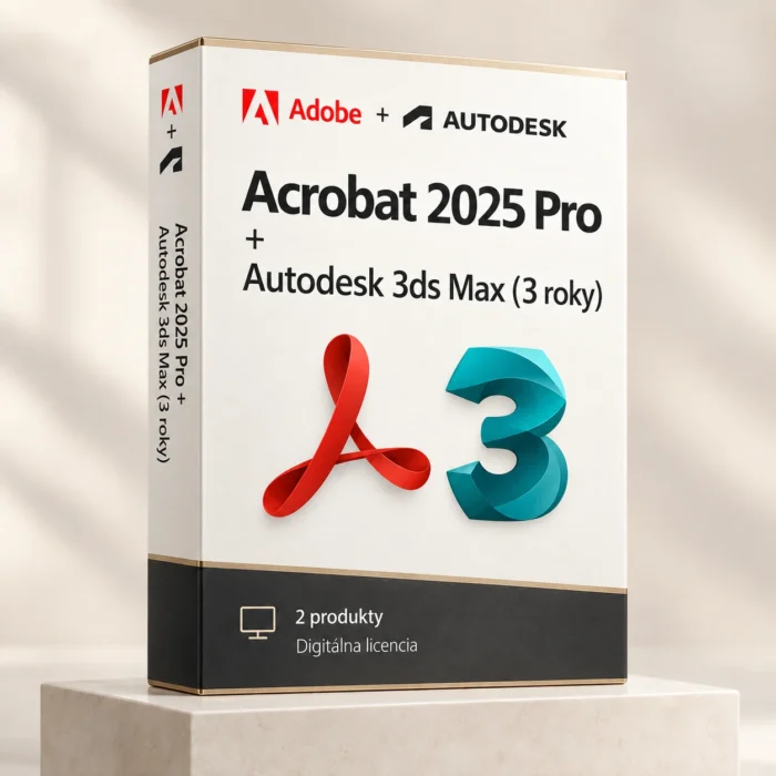 Acrobat 2025 (trvalá licencia) + Autodesk 3ds Max (3 roky)