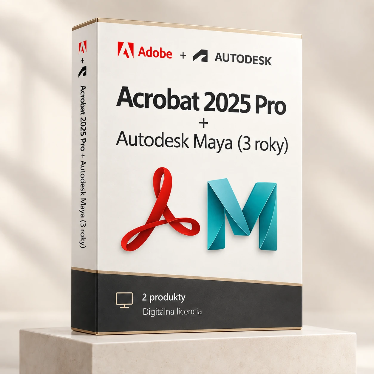 Acrobat 2025 (trvalá licencia) + Autodesk Maya (3 roky)