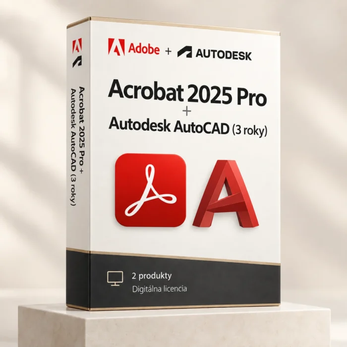 Acrobat 2025 (trvalá licencia) + Autodesk AutoCAD (3 roky)