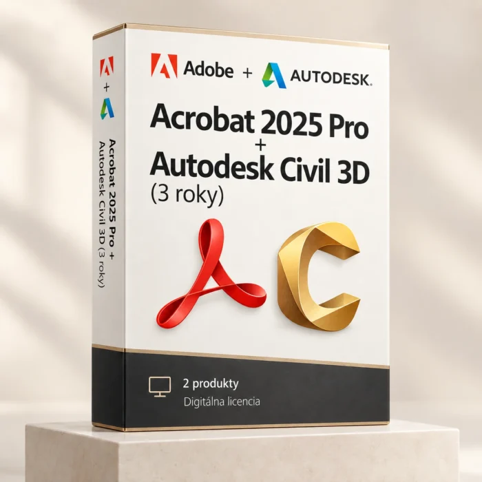 Acrobat 2025 (trvalá licencia) + Autodesk Civil 3D (3 roky)