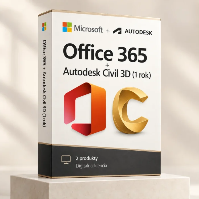 Office 365 (trvalý používateľský prístup) + Autodesk Civil 3D (1 rok)