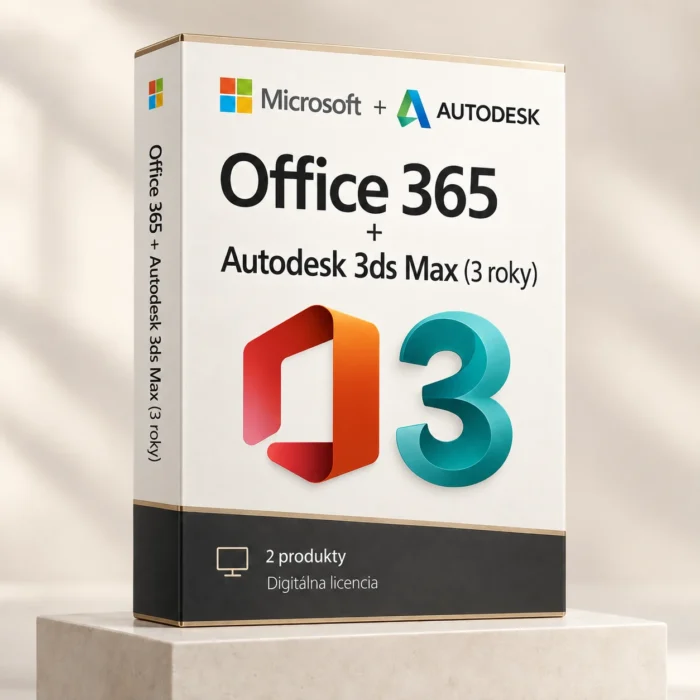 Office 365 (trvalý používateľský prístup) + Autodesk 3ds Max (3 roky)