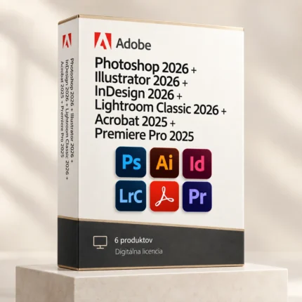 Photoshop + Illustrator + InDesign + Lightroom 2026, Acrobat + Premiere Pro 2025